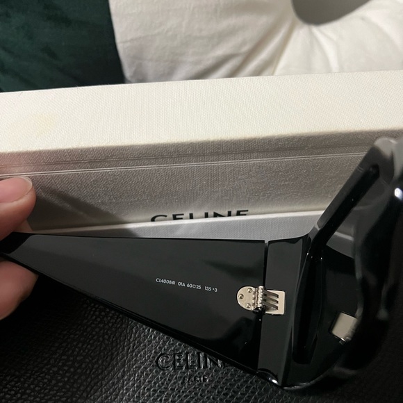 Celine Black Wide-arm Square Acetate Sunglasses - Picture 9 of 11